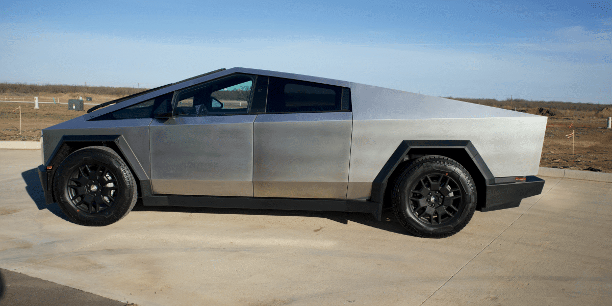 A Tesla Cybertruck from Clean Me blog